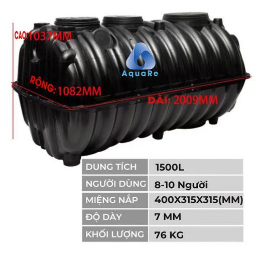 bể phốt nhựa 1500L